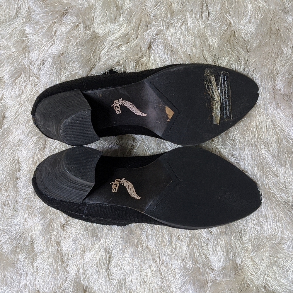 UGG Australia Women's Black Charlotte Snake Print Calf Hair Ankle Boots 8 - Picture 5 of 8